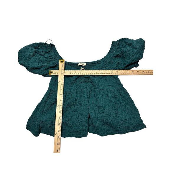 Andthewhy Los Angeles Bluish Tint Forest Green Blouse Top Size Small NewWith Tag - Picture 3 of 4